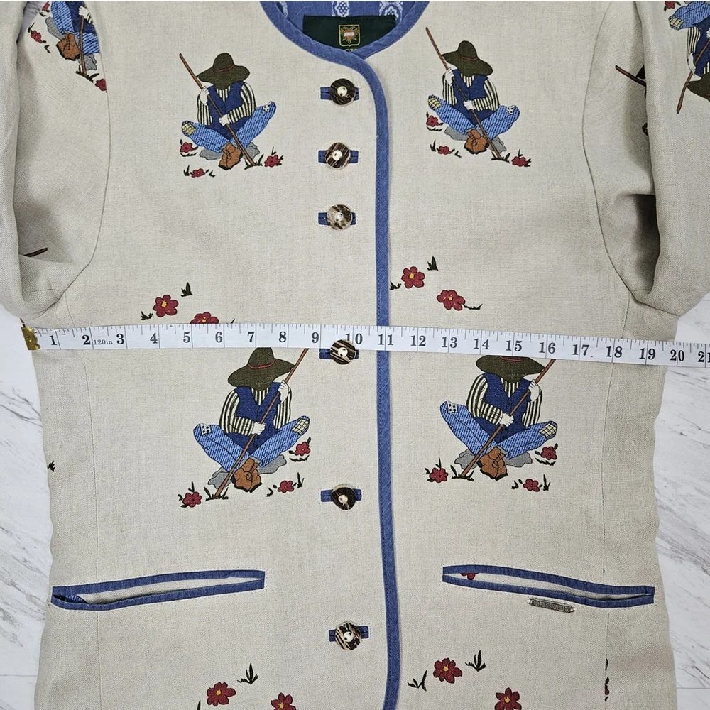Giesswein Folk Jacket Womens Size 36 US 6 Trachten Blazer Vintage Folkcore